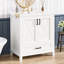 Meuble-lavabo moderne de 30 po avec lavabo simple, construction, portes doubles à fermeture en douceur, tiroir divisé, tablettes réglables en céramique de 30 po et plus, tablette à double couche-2087574066