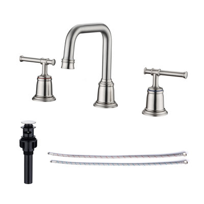 2-handle Bathroom Faucet with Drain Assembly