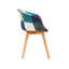 Fauteuil demi-tonneau l 15,74 po Kostiantyn avec siège patchwork, chaise de salle à manger pour la salle à manger-86882360