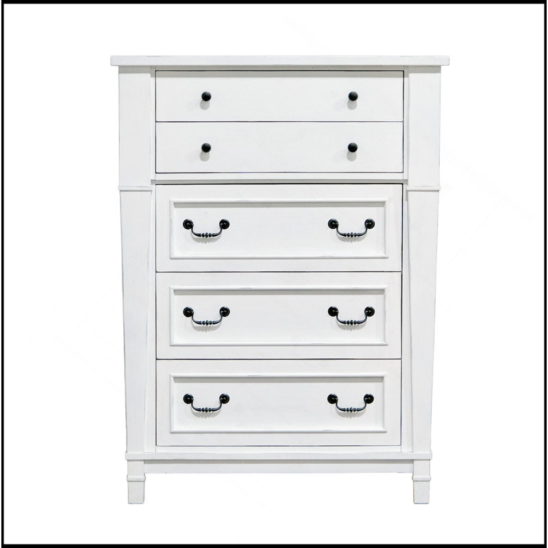 Commode blanche à 5 tiroirs