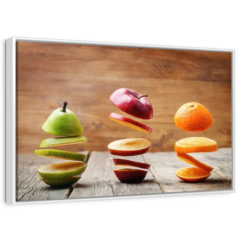 Tranches de fruits, Cadre flottant blanc, 43 po x 29 po