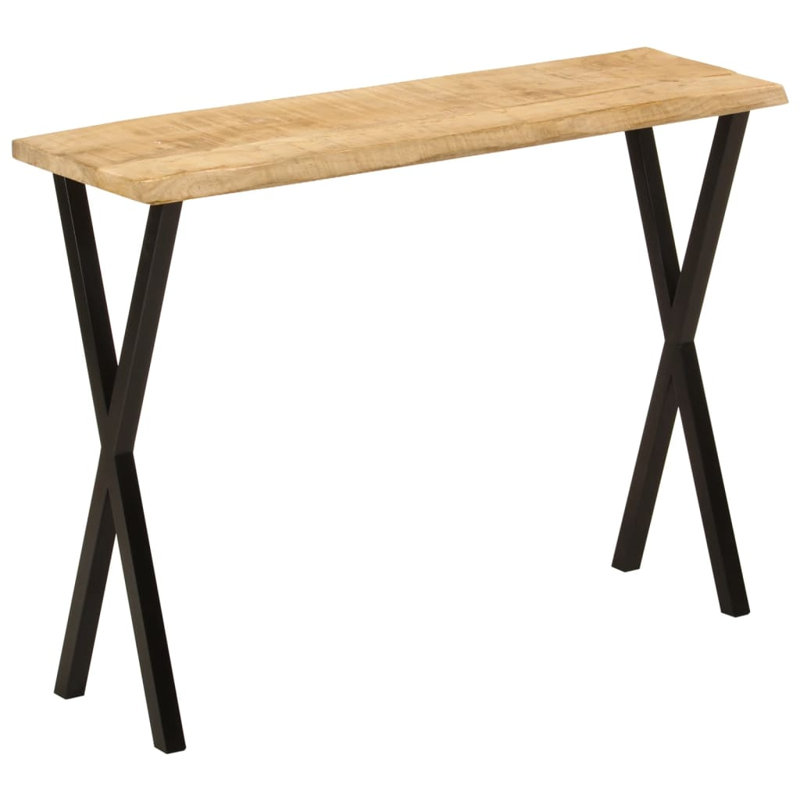 Kasen 105cm Solid Wood Top Console Table, Black