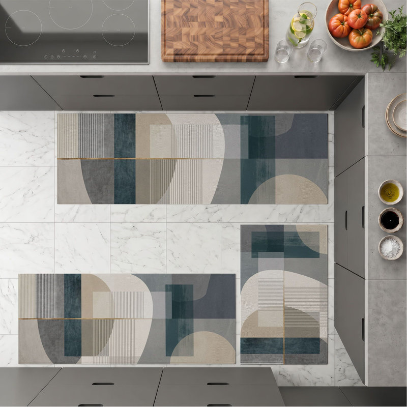 Tapis de cuisine géométriques antidérapants lavables