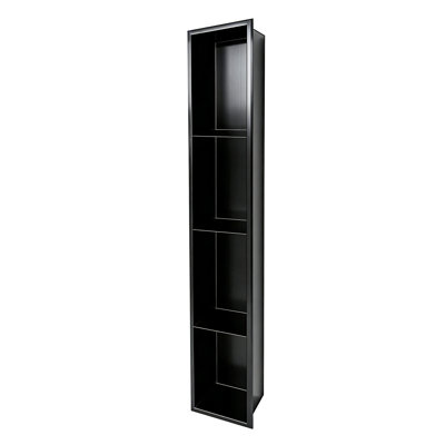 8"X48" Rectangular Matte Black Shower Niche
