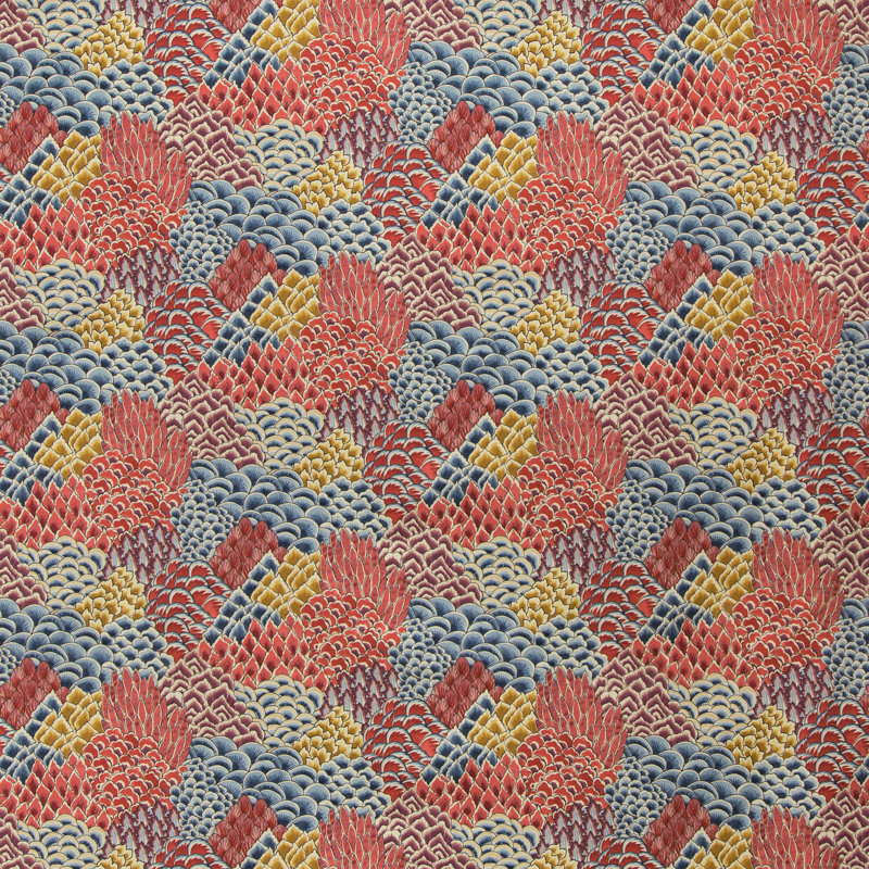 Grand Bazaar Katibi 100% Cotton Fabric, Red/Blue/Yellow