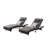 Outdoor Chaise Lounge Chair Of 2 - Corrosion High Foam Cushions Garden And Patio Strong Brown With Gray-1074739066