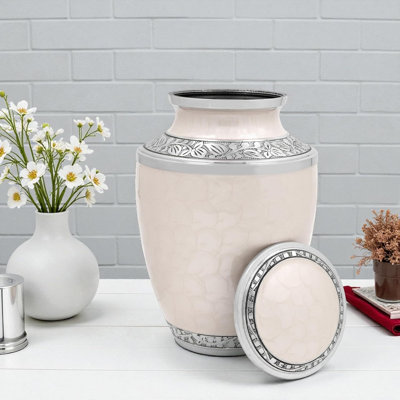 Alpha Living Home Ivory Cremation Urn for Human Ashes
