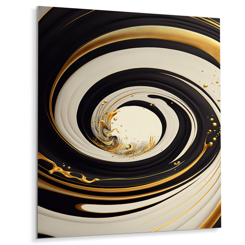 Décoration murale moderne en métal noir, argent et or, H 32 po x l 16 po x P 1 po