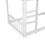 Lit superposé simple au-dessus d'un lit simple, lit superposé au sol avec rampe d'escalade, échelle, garde-corps de sécurité, blanc