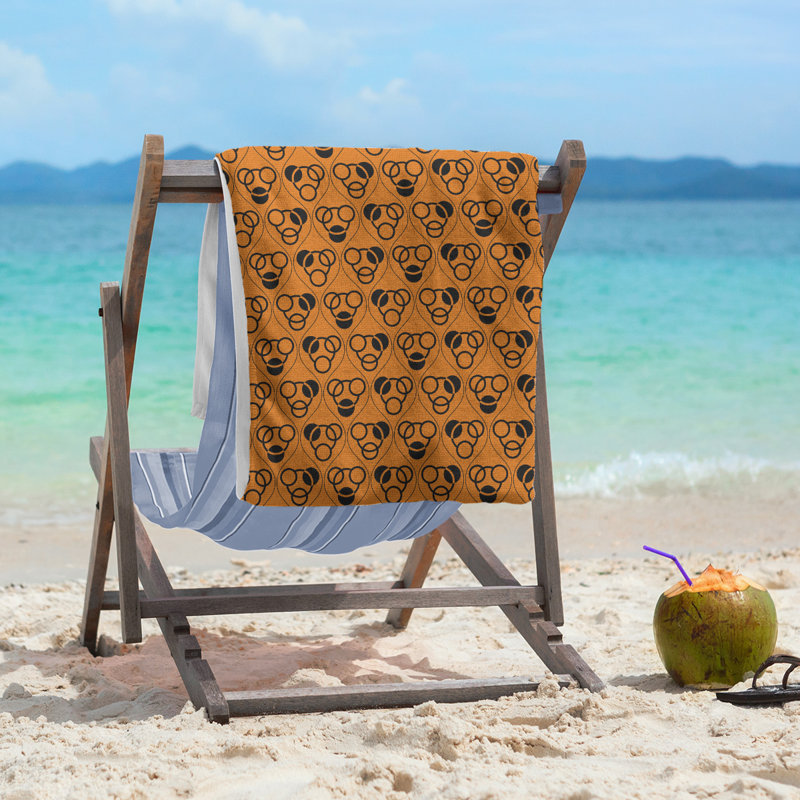 Beach Towel, Poly/Cotton, Yellow/Brown