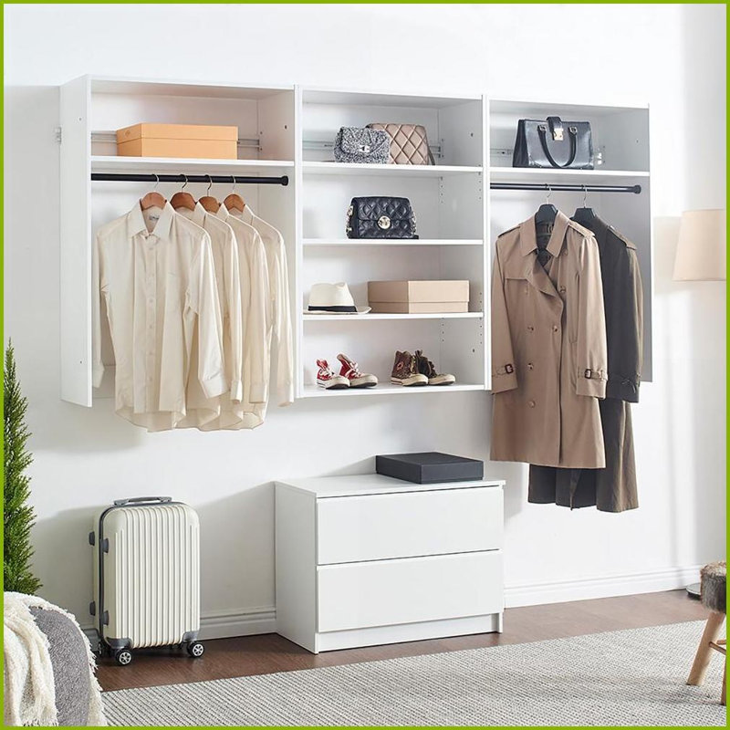 Systèmes de placard | Système d'organisation mural blanc chaud Devi | Bois | Blanc, Blanc
