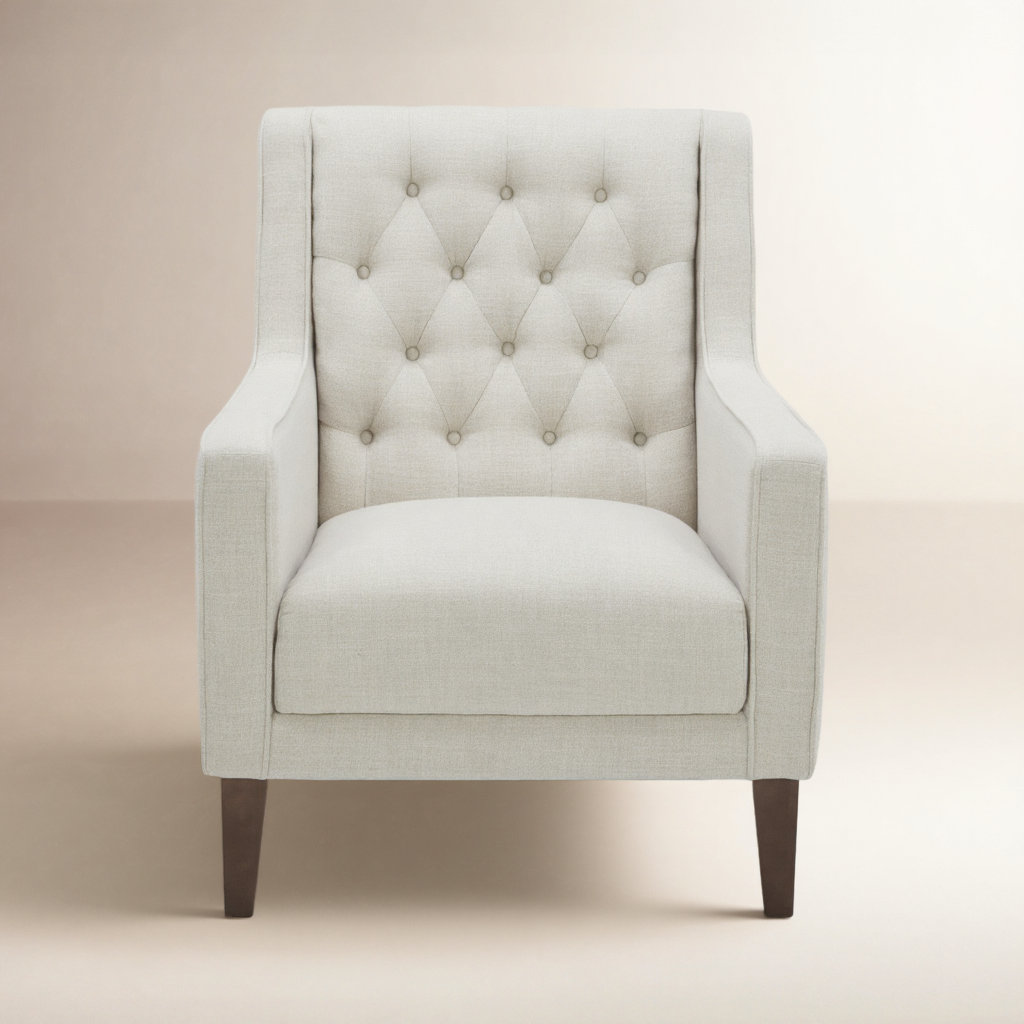 Binu Linen Wingback Chair, Linen Polyester