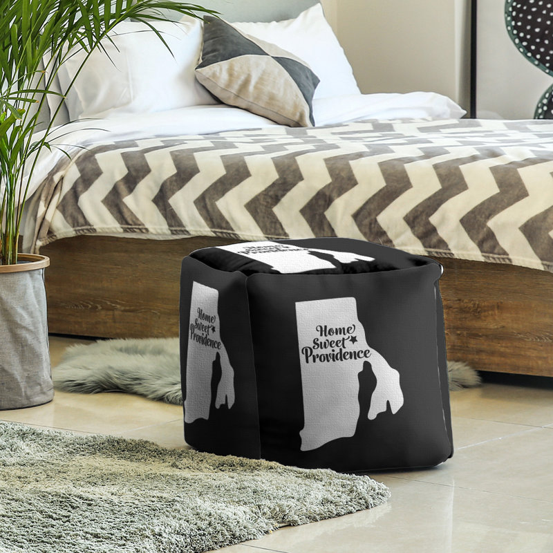 Upholstered Ottoman, Black