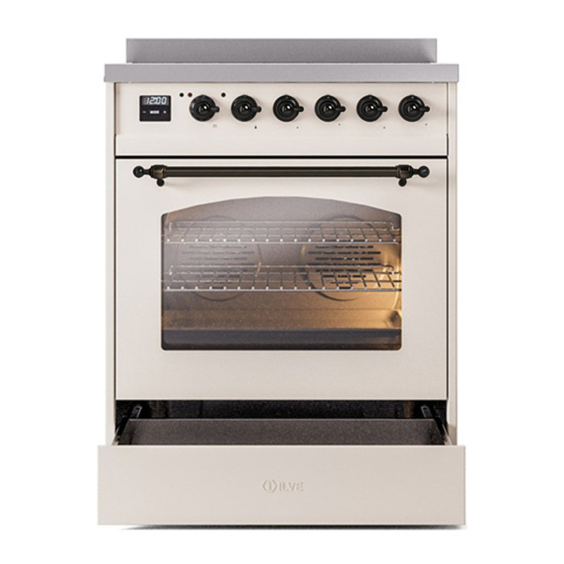 ILVE Nostalgie II 30 in Induction Range, Antique White/Bronze