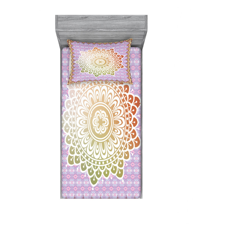 Microfiber Floral Sheet Set, Twin Sheet Set with 1 Pillowcase, Pattern 2