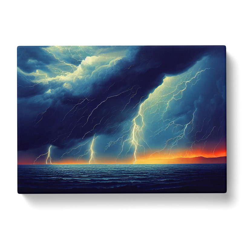 Lush Ocean Thunderstorm - Wrapped Canvas, 40cm H x 60cm W x 3cm D