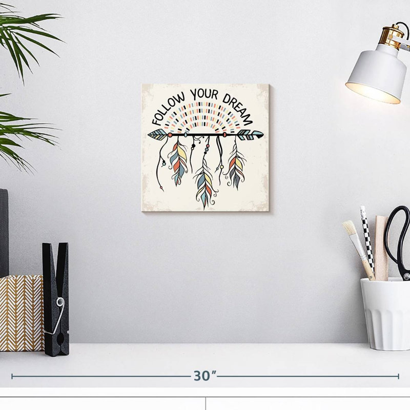 Tergel «Follow Your Dream», typographie, H 10 po x l 10 po