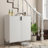 2 Doors Home Wine Bar Cabinet With Wine Rack & Adjustable Storage Shelf, Modern Sideboard With Soft-Closing Hinge, Dinning Room Buffet Cabinet, Liquor Cabinet Kitchen, Living Room Coffee Cart White