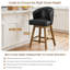 Swivel Upholstered Faux Leather Bar Stool with Solid Wood Frame