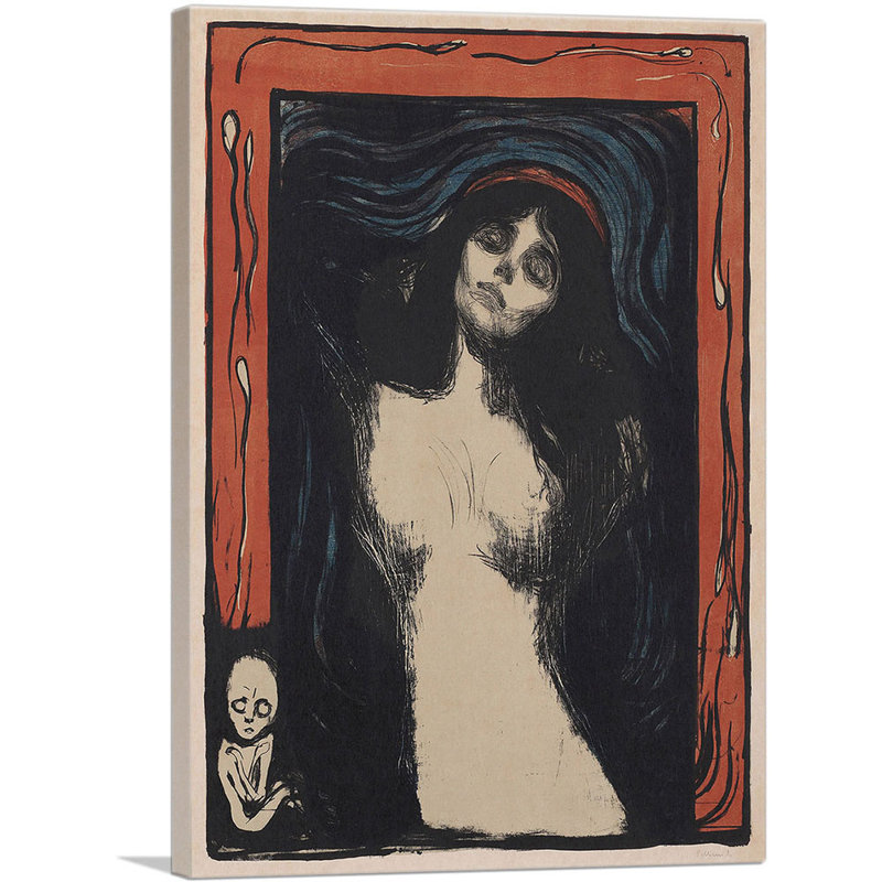 «Madonna 1902» par Edvard Munch, reproduction d'art sur toile tendue, H 18 po x l 12 po x 1,5 po