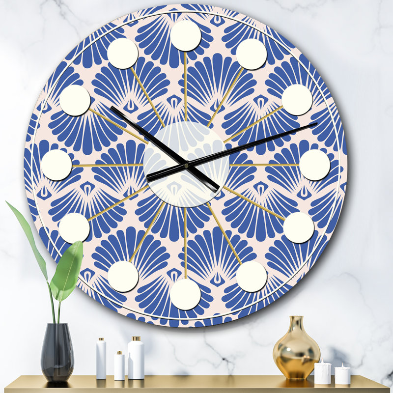 Horloge murale rétro Blue Waves - Mid-Century, Petit
