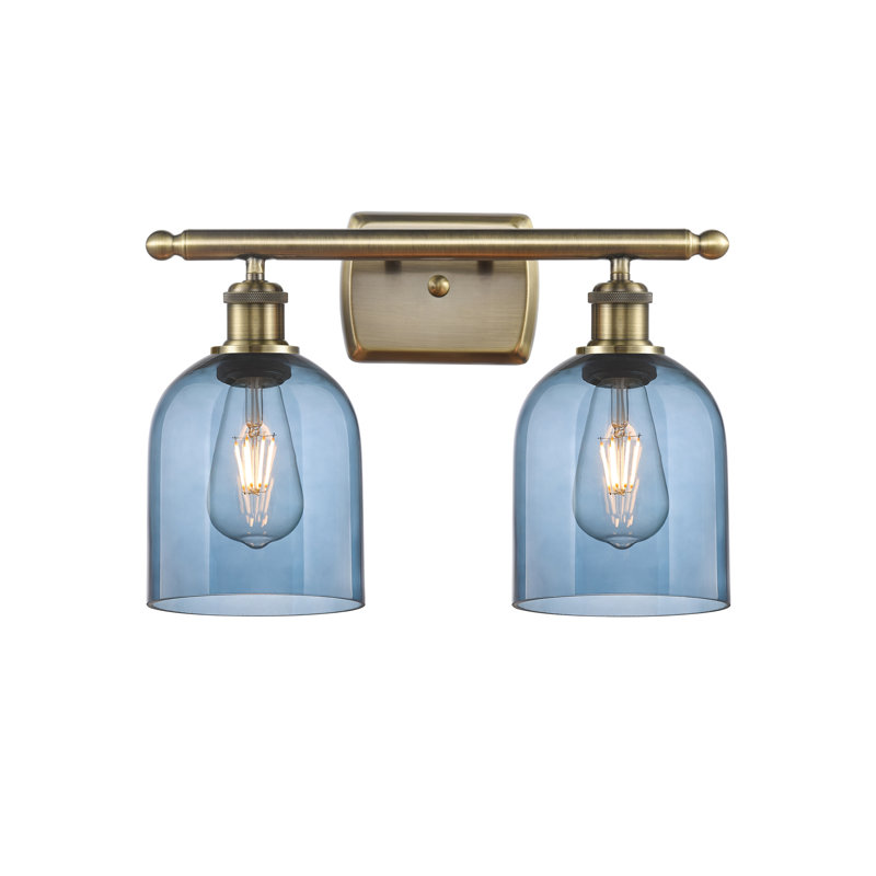 Allysson 2 - Light Dimmable Vanity Light, Antique Brass, Princess Blue