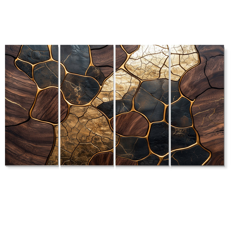 «Soft Neutral Earth Color Marble Balance II» - Art mural en marbre - Art mural moderne, H 28 po x l 48 po, 4