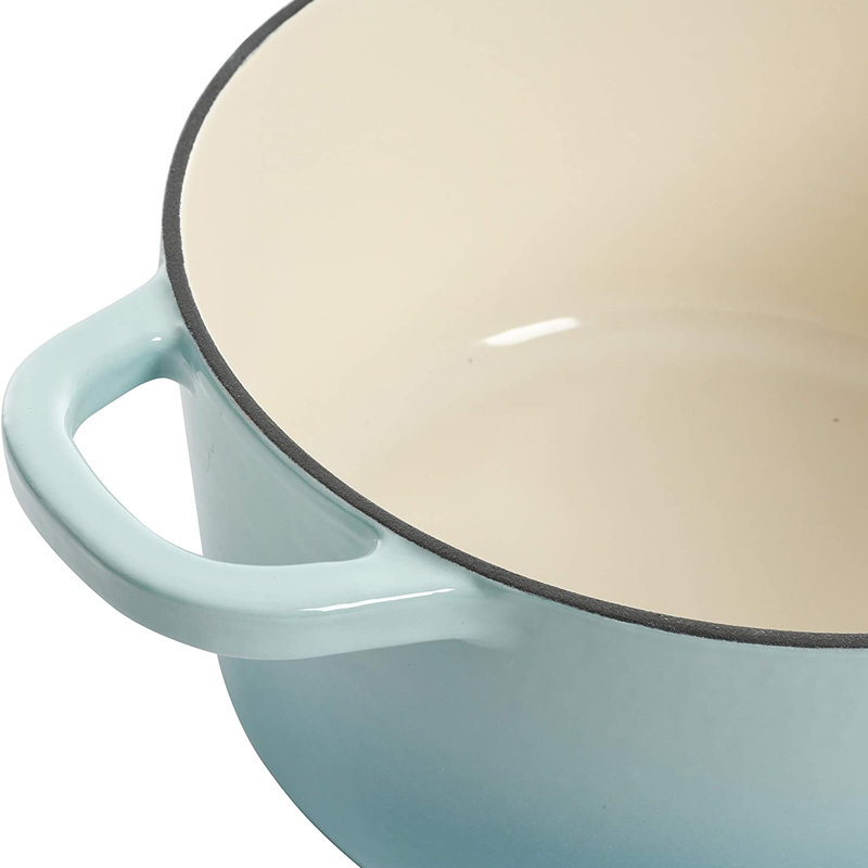 Gibson Non-Stick Cast Iron Round Dutch Oven, 3 qt, Blue