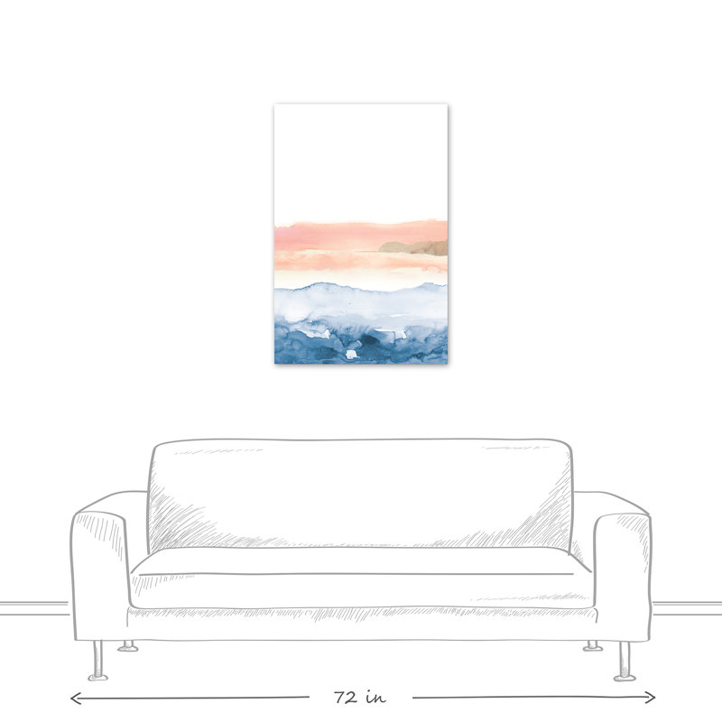 «Navy and Blush Pink Watercolor», impression sur toile