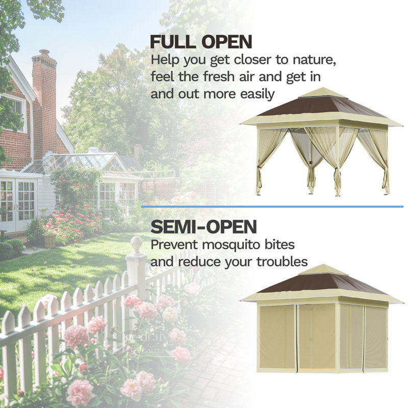 Abri pour abri de jardin Pop Up, 10 pi x 10 pi, Brun