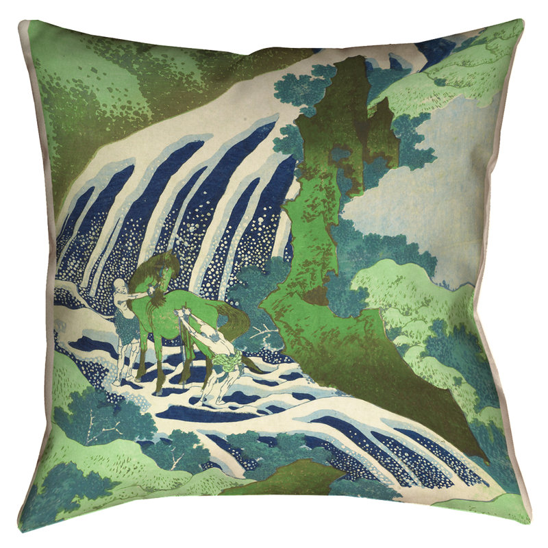 Housse de coussin Katsushika Hokusai, 14 po x 14 po, Polyester