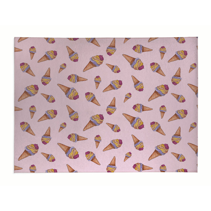 Tapis de bureau léger Summer Ice Cream, L 48 po x P 72 po, Rose