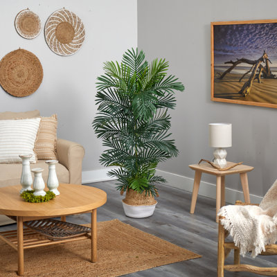 5 pi Palmier artificiel en coton et jute tissé à la main Areca