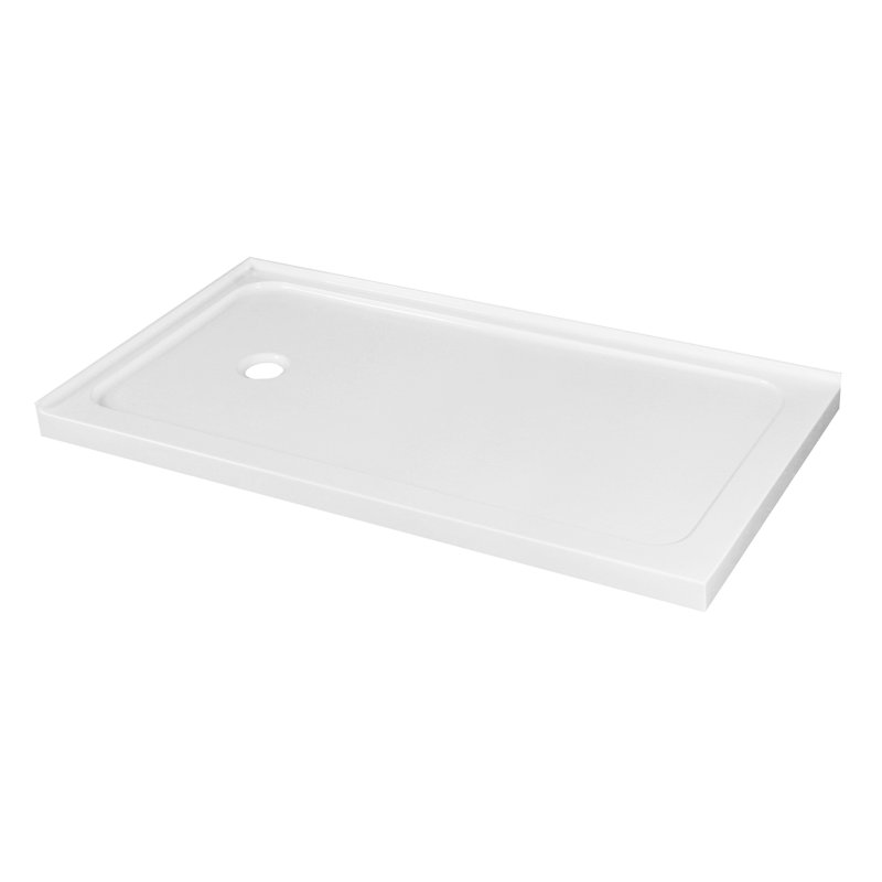 Base de douche à double seuil en acrylique 60 pouces x 32 pouces Kingston Brass Nauru, Left