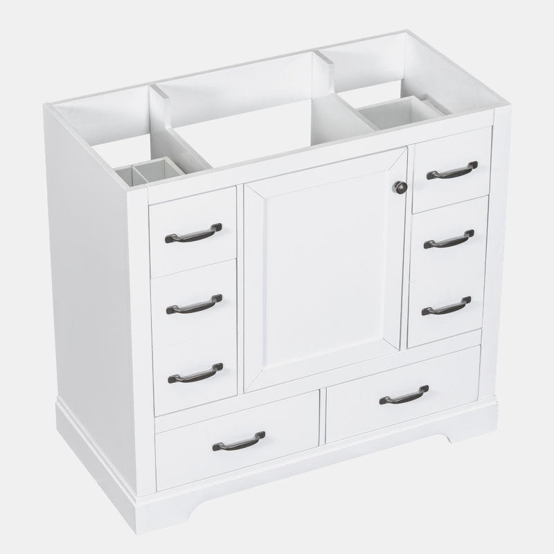 Base de meuble-lavabo simple 35,5 po seulement, Blanc