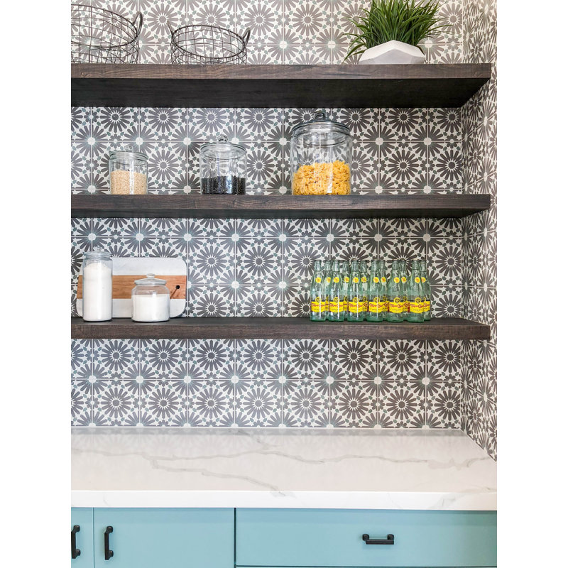 Remy 8" x 8" Cement Spanish Wall & Floor Tile, Smoke