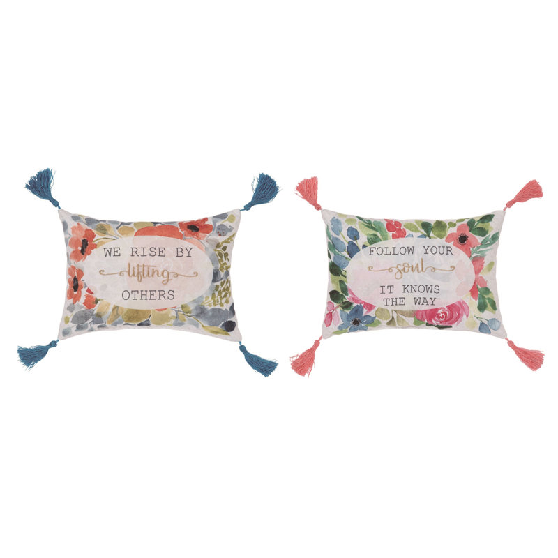 Ensemble de 2 décorations printanières de fleurs en tissu avec pampilles Transpac