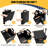 Foldable Utility Cart Portable Rolling Crate Handcart Shopping Trolley Collapsible Tool Box With Rotate Wheels Durable Duty Plastic Telescoping Handle Lid(Black)