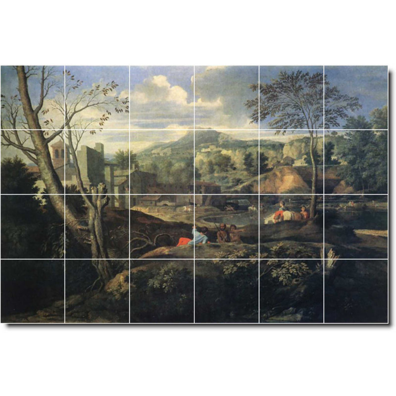 Carreau de céramique décorative 36 po x 24 po 6 po x 6 po, Paysage 06762