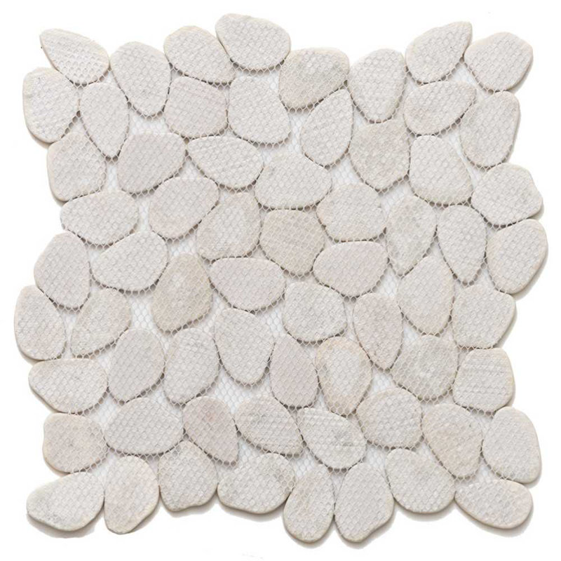 Recycled Cenote Pebble 13" x 13" Glass Wall & Floor Tile, Crema