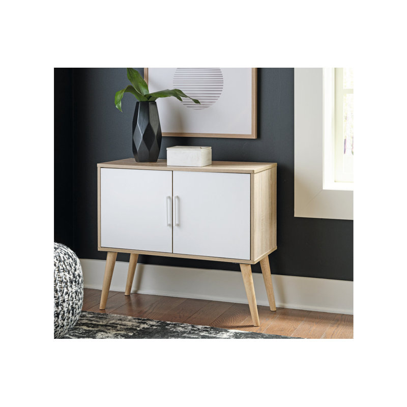 Buffet décoratif Seletha, Naturel / brun / blanc, Blanc