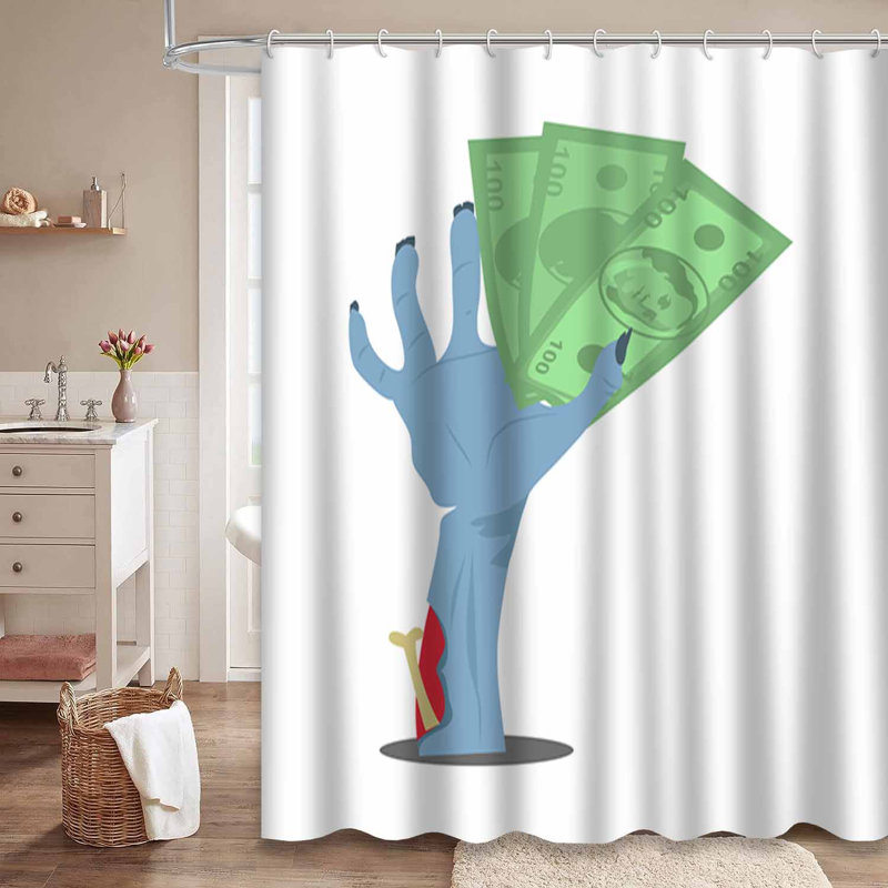 Rideau de douche Zombie Dollar Flat, L 72 po x l 84 po