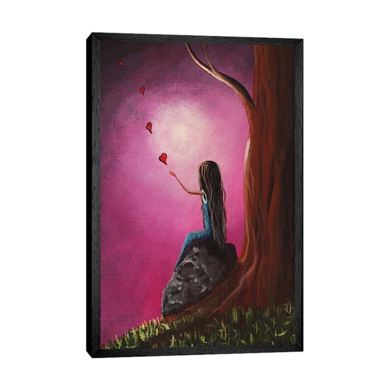 Just Beneath The Moonlight - Print on Canvas, 66.04 cm H x 45.72 cm W, Black Framed