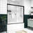 Double Sliding Bathroom Door 56 - 60"x58" With 1/4" (6mm) Glass, Thickened Aluminium Frame, Stainless Steel Handle, Crash Protection, Smooth 60" Wide Aluminum Shower Door, & Black Finish, Handle As