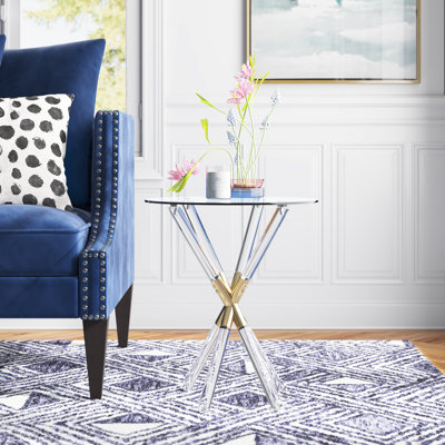 Jonah Glass Top End Table