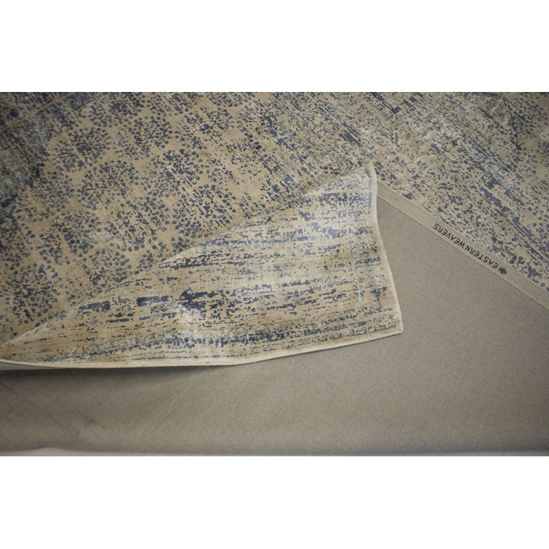 Tapis oriental moderne bleu-gris 9 x 12