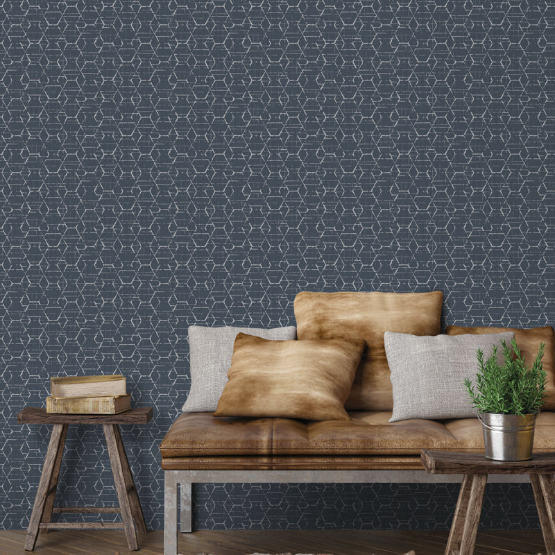 Maone 1000cm x 53cm Textured Non-Pasted Roll, Blue grey