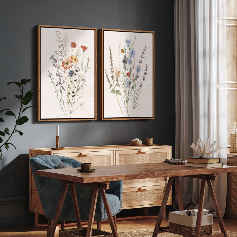 Art mural vintage encadré, beaux-arts, antique classique pour chambre à coucher - ensemble de 2, H 24 po x l 16 po, Naturel