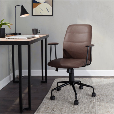 Chaise de bureau en similicuir espresso