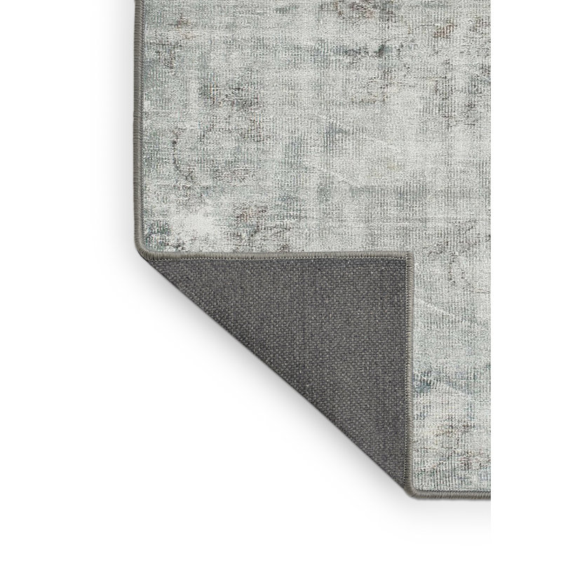 Tapis traditionnel gris / blanc Salamanca, Rectangle 5 pi x 7 pi